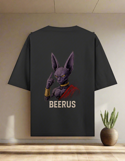 Beerus God of Destruction Oversized Black T-Shirt